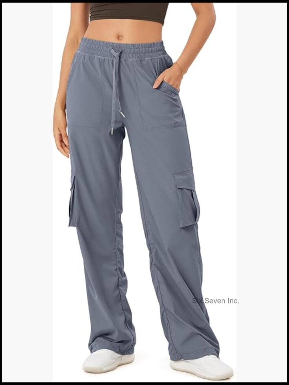 Stretch Woven Relaxed Cargo Pants for Women Cinchable Hems Lightweight Casual